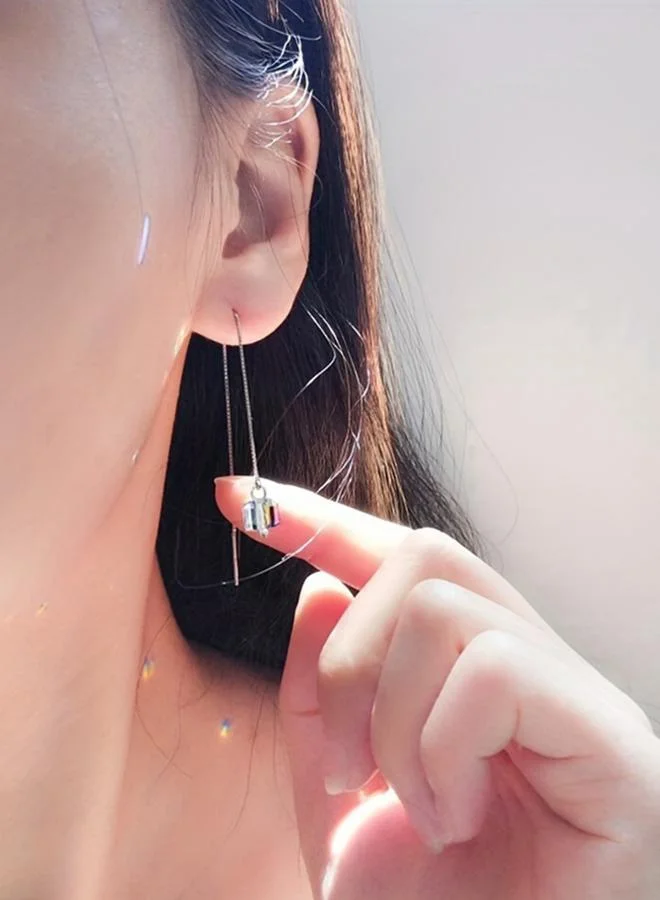 تايك تو أقراط راينستون بتصميم مربع